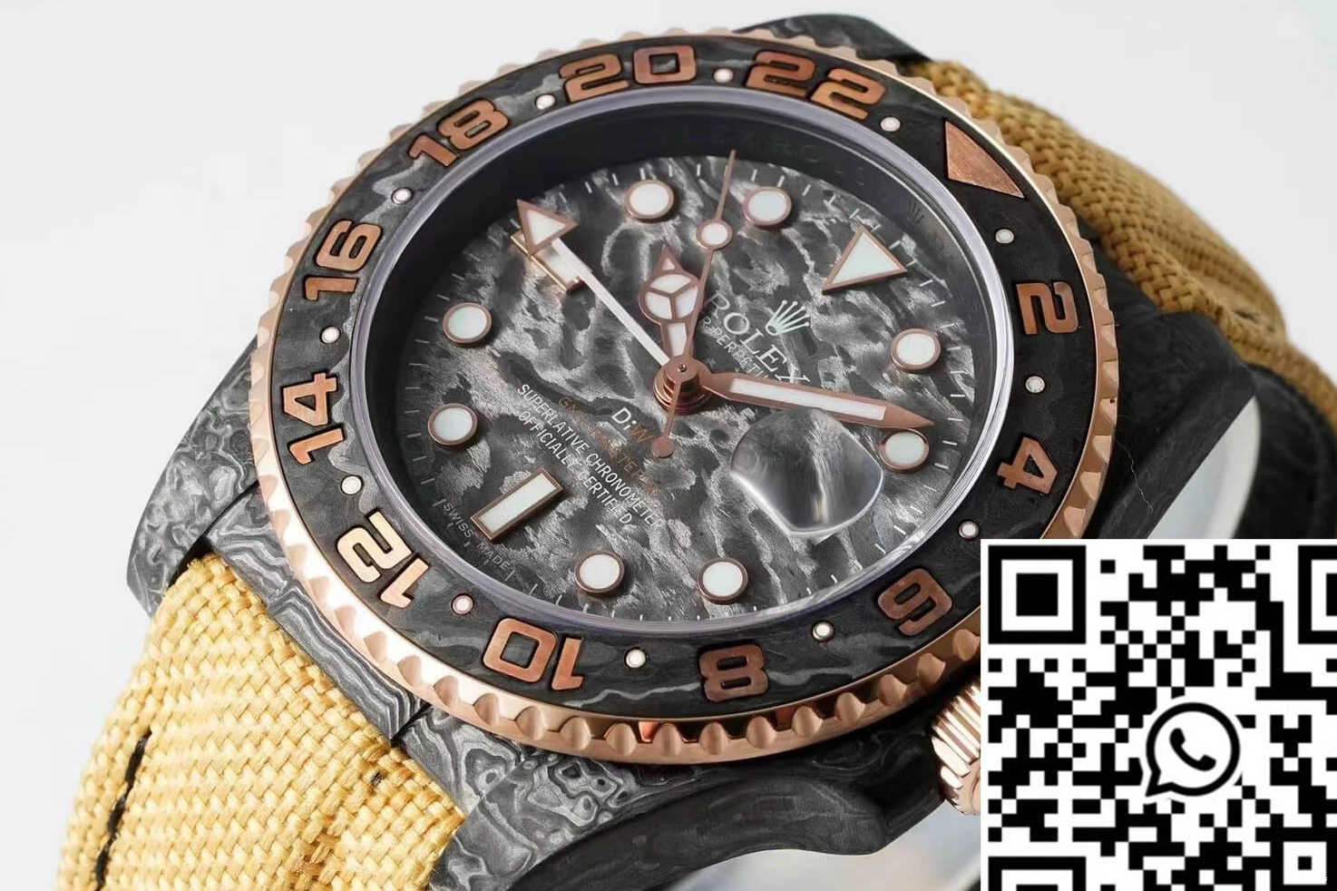 Strap GMT-MASTER Fabric II Fiber Diw Rolex Carbon Yellow 0226